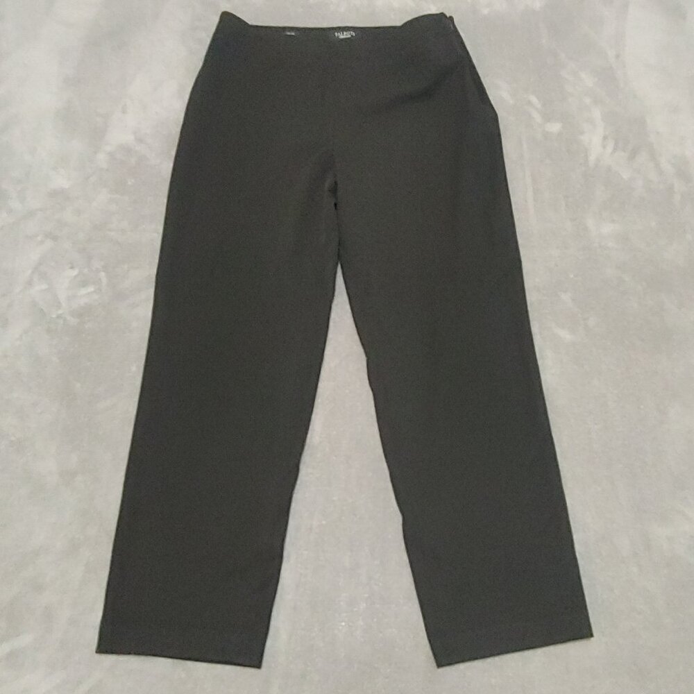 Talbots Size 12 Dress Business Slacks Pants Trousers Black Side Zip Hight Rise